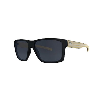 Óculos Masculino HB Freak Matte Black Wood Gray