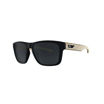 Óculos de Sol Masculino HB H-Bomb Matte Black Wood Gray