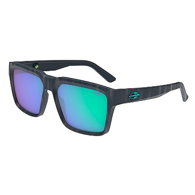 Óculos de Sol Masculino Mormaii Miami Marmore Cinza Fosco Lente Verde Espelhada