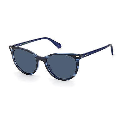 Óculos de Sol Feminino Polaroid PLD 4107/S Havana Azul Brilho