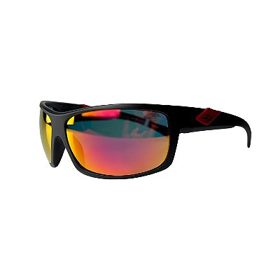 Óculos de Sol Mormaii Joaca Preto Fosco e Vermelho Lente Espelhada