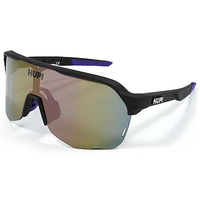 Óculos de Sol Ciclismo Hupi Huez Preto e Roxo Fosco Espelhado