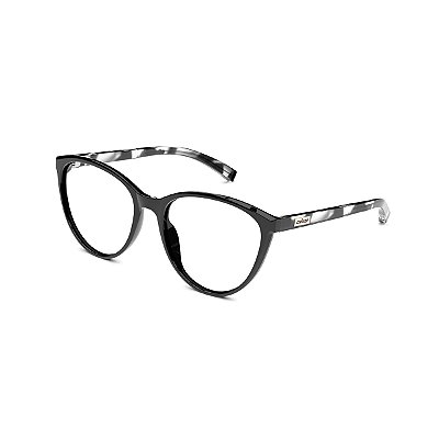 Armação Feminina Colcci Kim Preto Brilho e Demi Leitoso