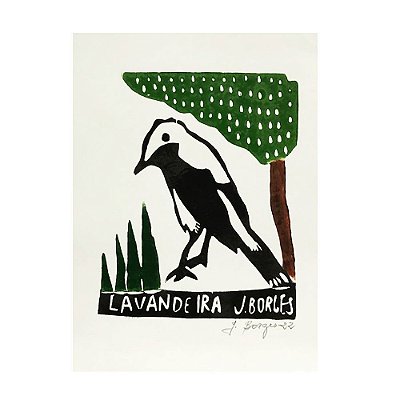 Xilogravura "Lavandeira" P - J. Borges - PE