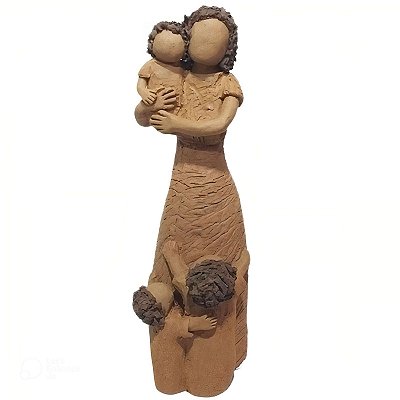 Escultura Mãe com 3 Filhos P - João Paulo Mota - MG 