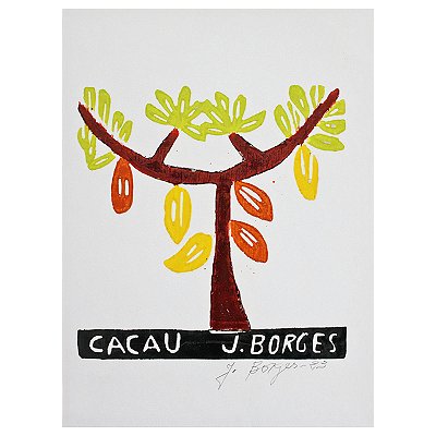 Xilogravura "Cacau" P - J. Borges - PE