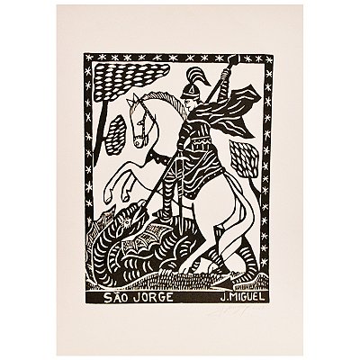 Xilogravura ''São Jorge" G - J. Miguel - PE