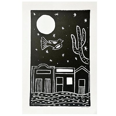 Xilogravura "Noite" P - Edna - PE