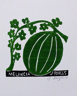 Xilogravura "Melancia" P - J. Borges - PE