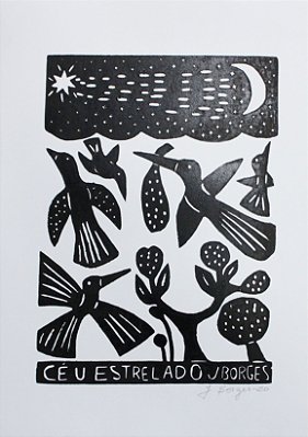 Xilogravura "Céu Estrelado" M - J. Borges - PE