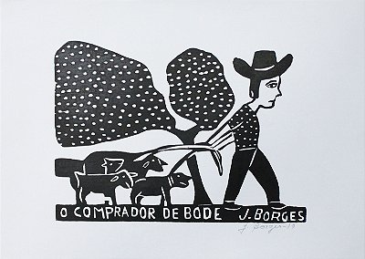 Xilogravura "O Comprador de Bode" M - J. Borges - PE