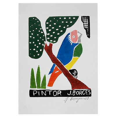Xilogravura "Pintor" P - assinada por J. Borges - PE