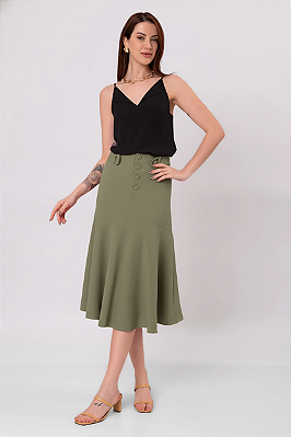 SAIA MIDI DRI CREPE NEW MILITAR