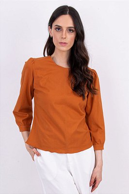 Blusa M/G 7/8 Brenda Caramelo