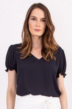 BLUSA CREPE ISIS AZUL MARINHO