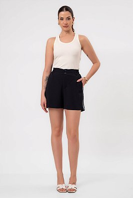 SHORT ZOE FIT CREPE MARINHO