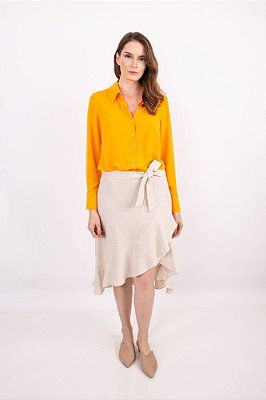 SAIA MIDI LINHO PALOMA NATURAL