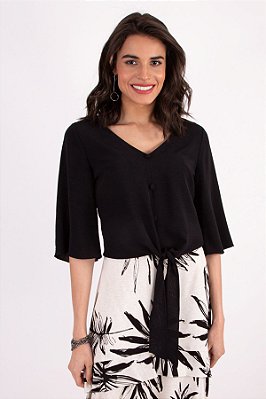 Blusa Laço Hellen Preto