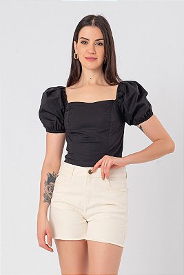 BLUSA TRICOLINE LU PRETO