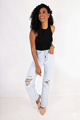 CALÇA WIDE LEG JEANS BIA