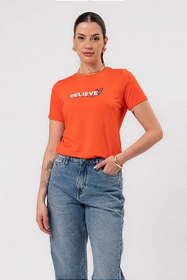 T-SHIRT BELIEVE CORAL