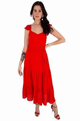VESTIDO CATHERINE CREPE VERMELHO