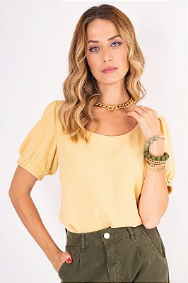 BLUSA TAMARA - PALHA ( CONFERIR GRADE )