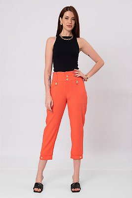 CALÇA CROPPED MARIE CORAL