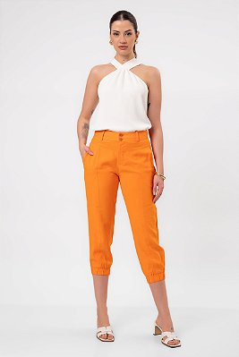 CALÇA CROPPED MARY LARANJA
