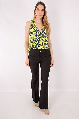 CALÇA FLARE SARJA GABRIELA - PRETO