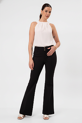 CALÇA FLARE SARJA GABRIELA - PRETO