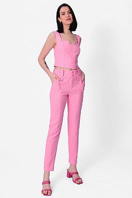 CALÇA CREPE ROSA AGATHA