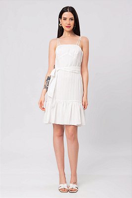 VESTIDO CREPE OFF WHITE MAEDA
