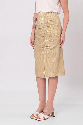SAIA MIDI BRILHO DOURADO LAVINIA
