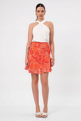 SAIA CURTA CREPE ESTAMPADA BEATRIZ