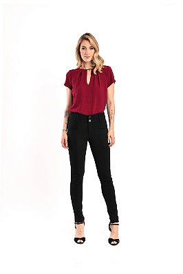 BLUSA CREPE MANGA CURTA WINE ALINE