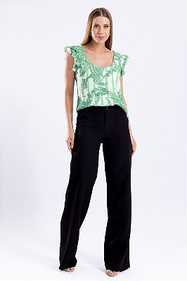 CALÇA RETA CREPE PRETO DORA