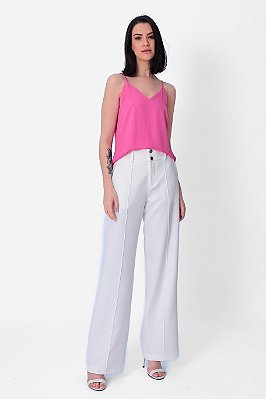 CALÇA CREPE PANTALONA OFF WHITE JAQUELINE