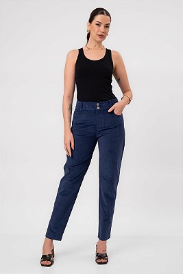 CALÇA SKINNY VELUDO AZUL ARIANA