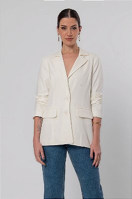 BLAZER CREPE OFF WHITE EDUARDA SLIM