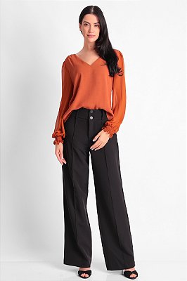 BLUSA MANGA 3/4 MARROM MIAME