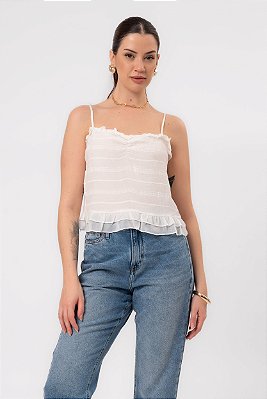 REGATA CREPE ALÇA OFF WHITE AYLA