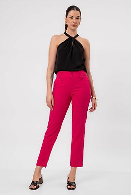 CALÇA SKINNY CREPE LIDIA PINK