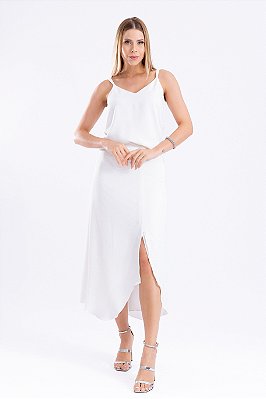 SAIA MIDI CREPE OFF WHITE DEBORAH