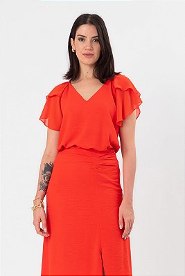 BLUSA CREPE VERMELHO DEBORAH