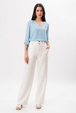 CALÇA RETA OFF WHITE VIVIAN