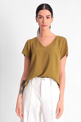 BLUSA MANGA CURTA VERDE MILITAR MARA