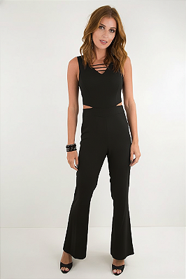 MACACÃO CREPE CLASS SLIM PRETO