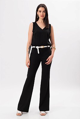 CALÇA FLARE CREPE PRETO RAYSSA