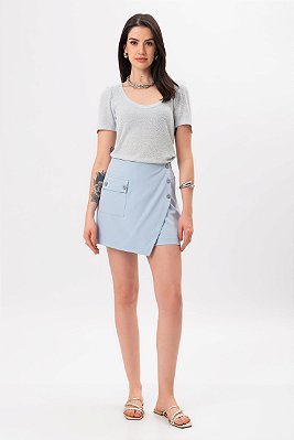 SHORT SAIA CREPE AZUL OCEAN LAURA